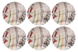 Hermia Wheat Leaf Juego de 6 Platos de Postre Navideños Multicolor en Porcelana de 19,3 cm